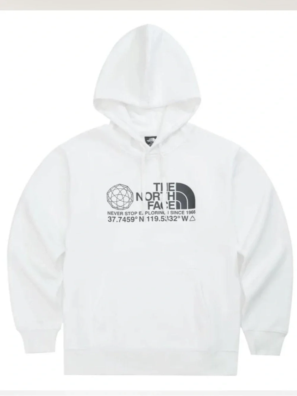 The North Face Cream Pullover Hoodie with Black Chest Logo